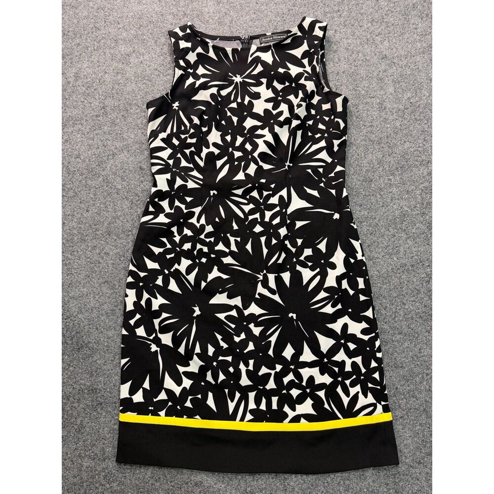 Jessica Howard Sleeveless Dress/Black/White/Yellow Size 8P
